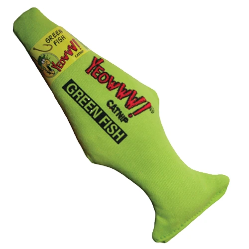 Yeowww! Catnip Green & Yellow Fish - Image 2